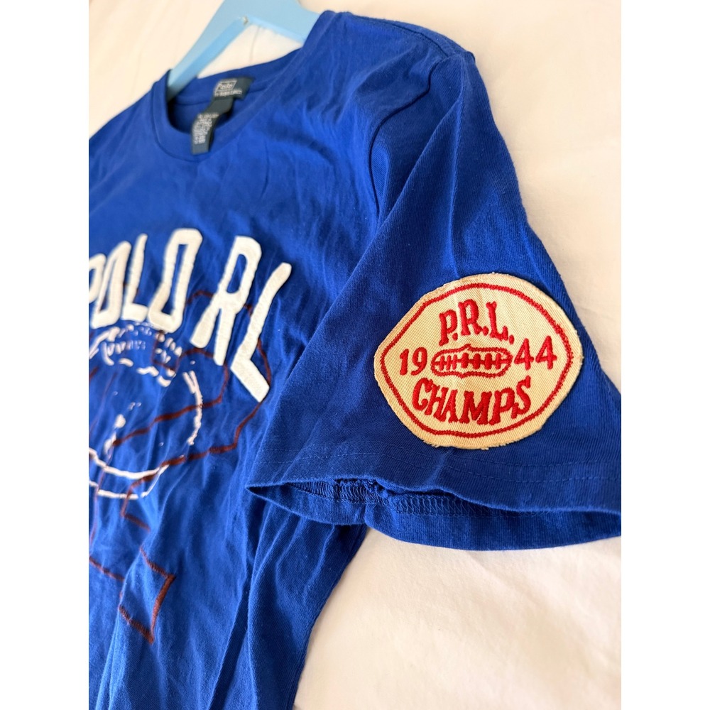 Polo Ralph Lauren boys Blue Football Graphic T-Shirt PRL 1944 Champs XL 18-20